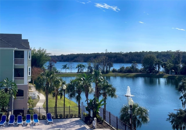 view of water feature