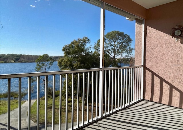 balcony with a water view