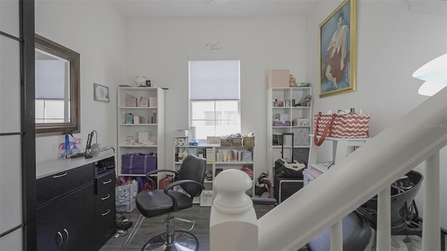 interior space featuring dark hardwood / wood-style flooring