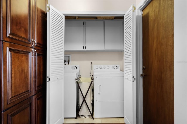 laundry room with cabinets and separate washer and dryer