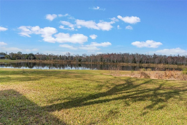 view of yard featuring a water view