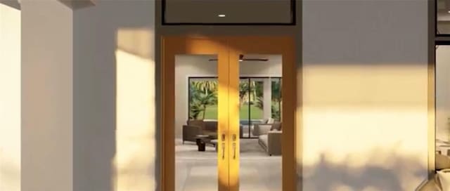 doorway to outside with french doors