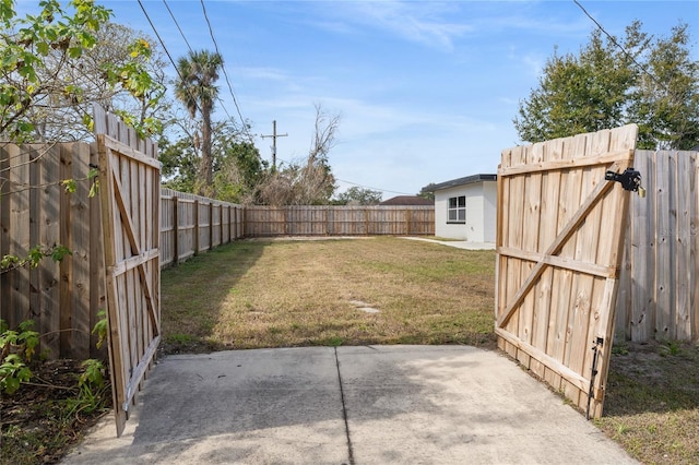 view of yard featuring a patio area