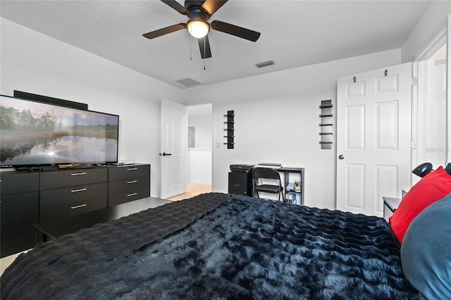 bedroom with ceiling fan