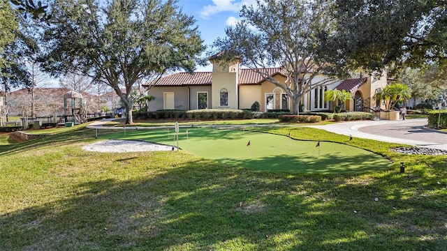 view of community with a yard