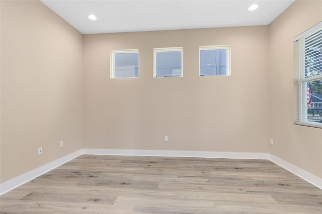 empty room featuring light hardwood / wood-style flooring