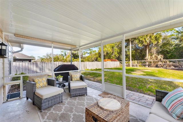 view of sunroom