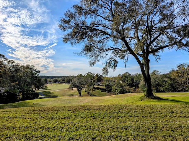 view of property's community with a lawn