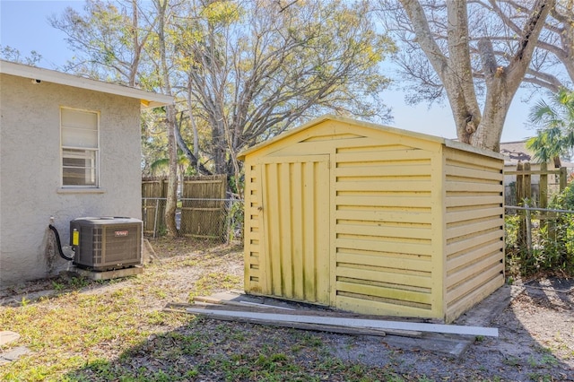 view of outdoor structure with central air condition unit