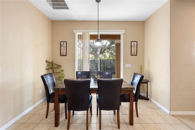 view of tiled dining area