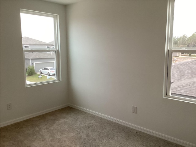 view of carpeted spare room