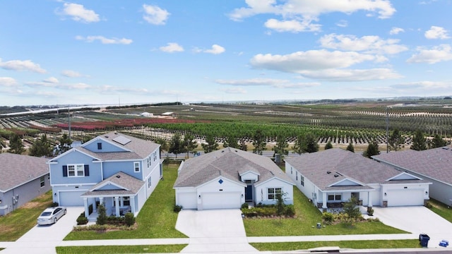 aerial view with a rural view