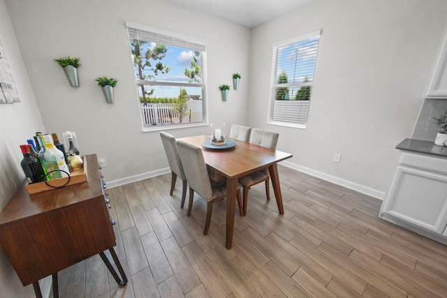 dining room featuring light hardwood / wood-style flooring