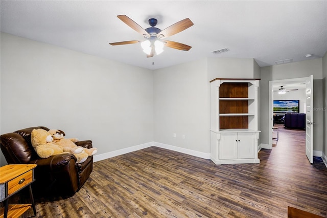 unfurnished room featuring dark wood-type flooring