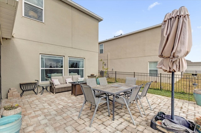 view of patio with an outdoor hangout area