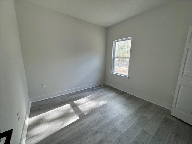 empty room with hardwood / wood-style flooring