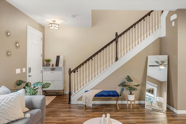 foyer entrance with dark wood-type flooring