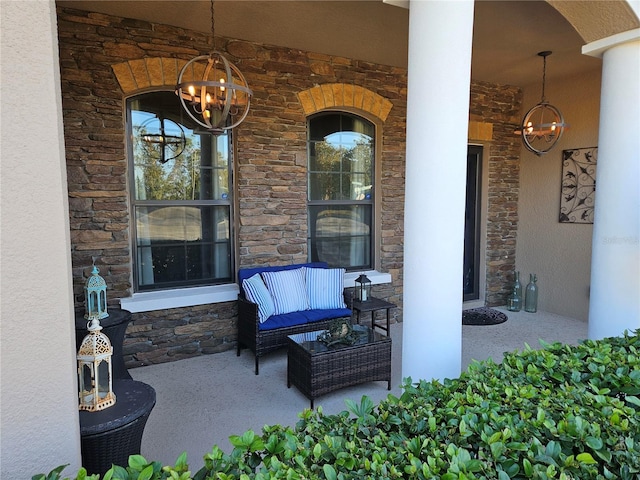 view of patio / terrace with a porch