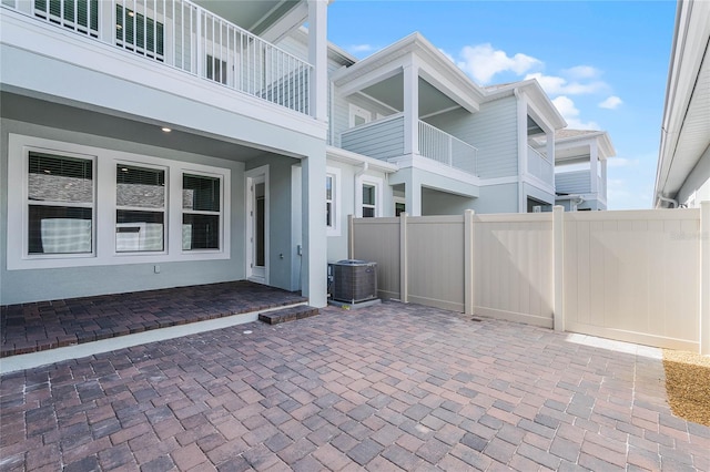 view of patio with central AC unit