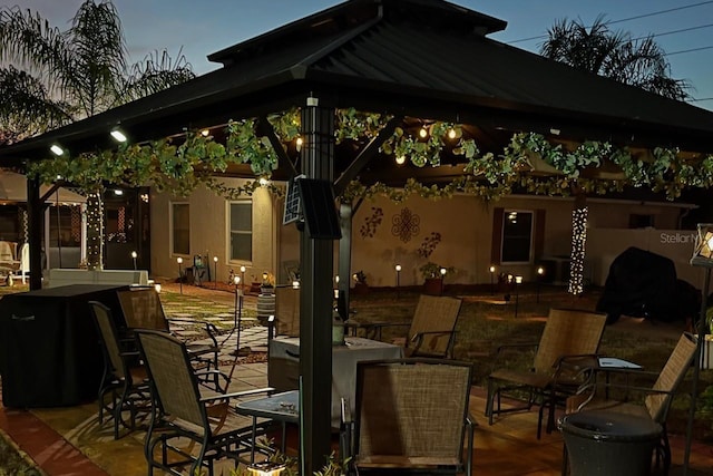 view of patio featuring a gazebo