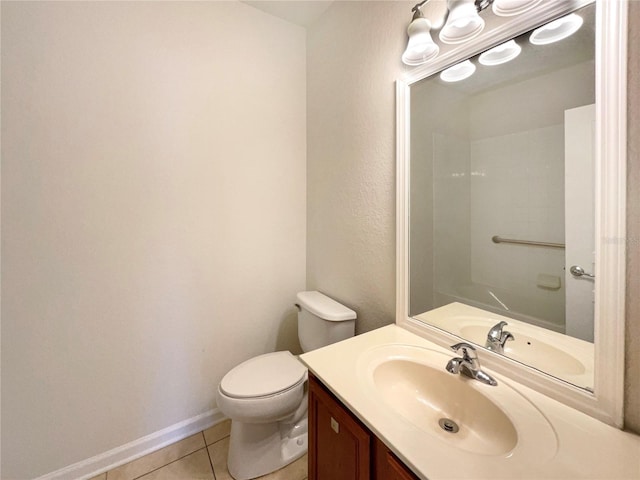 bathroom featuring tile patterned flooring, vanity, and toilet