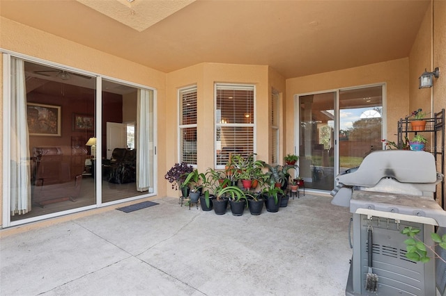 view of patio with a grill