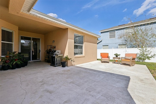 view of patio / terrace featuring a grill