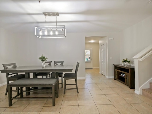 dining room with light tile patterned floors