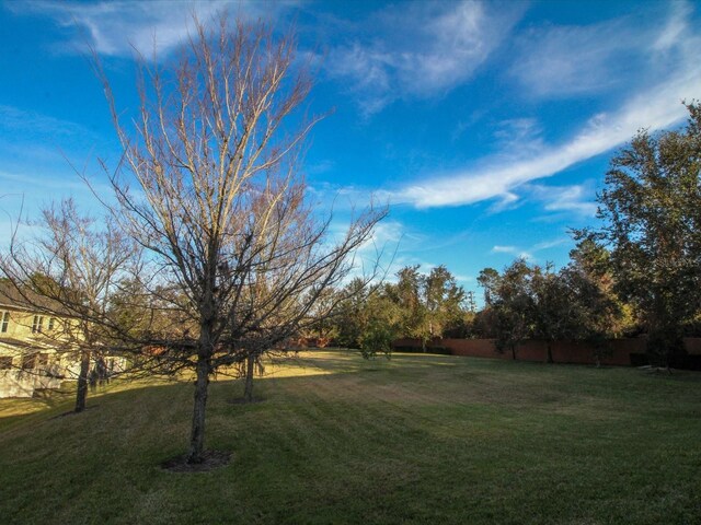 view of yard featuring fence