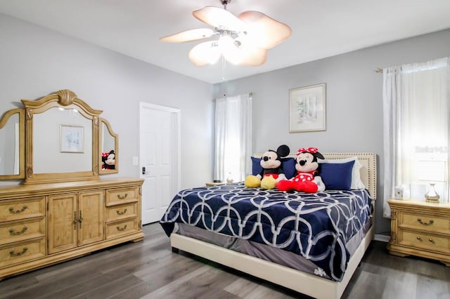 bedroom featuring dark wood-type flooring