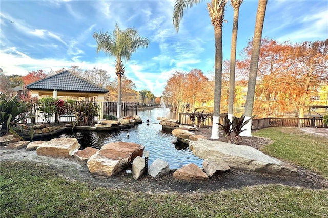 view of yard featuring a gazebo