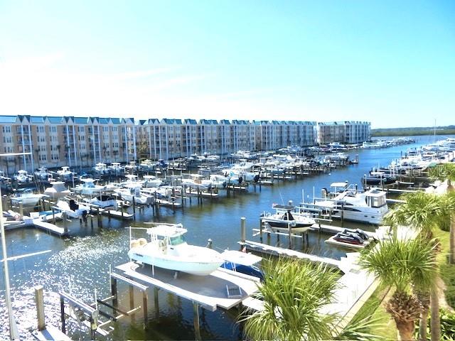 exterior space with a water view