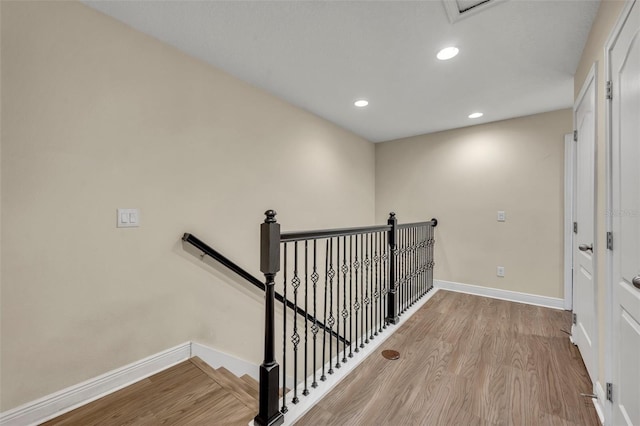 hall featuring light wood-type flooring