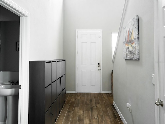 hallway with sink