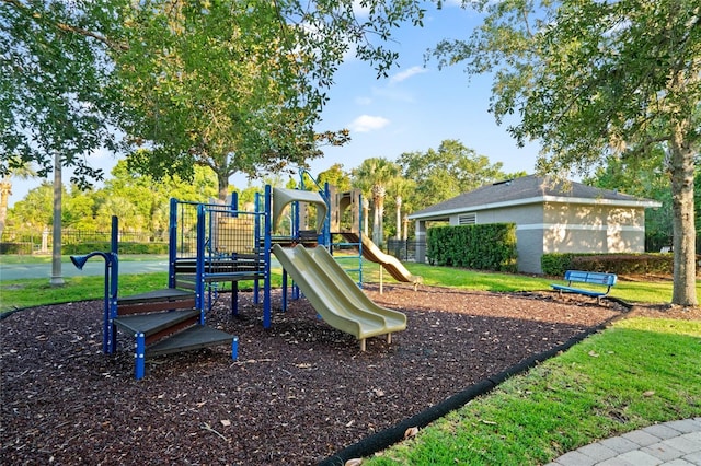 view of jungle gym