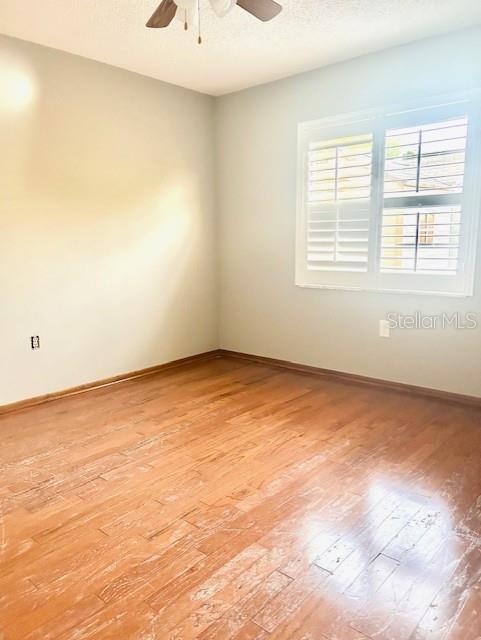 2537 Lanier Rd, Kissimmee, FL 34744 - spare room featuring light wood-style flooring, ceiling fan, and baseboards