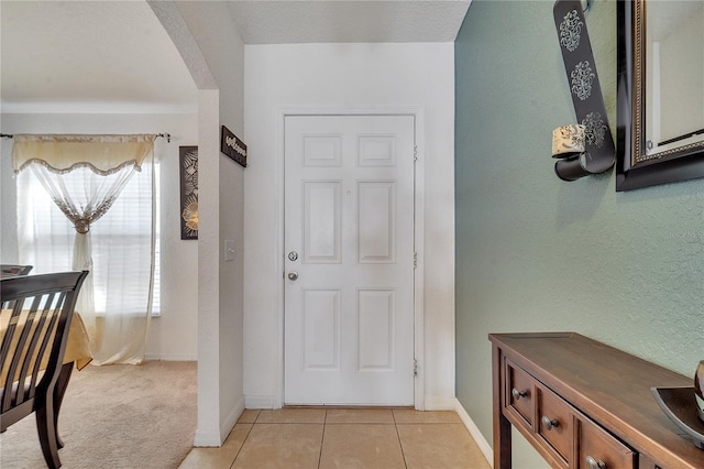 view of tiled entrance foyer