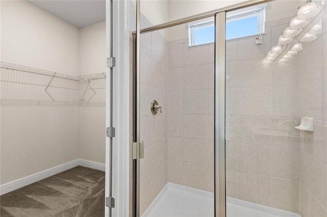 bathroom featuring walk in shower