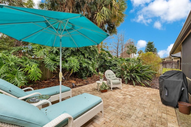 view of patio / terrace with a grill