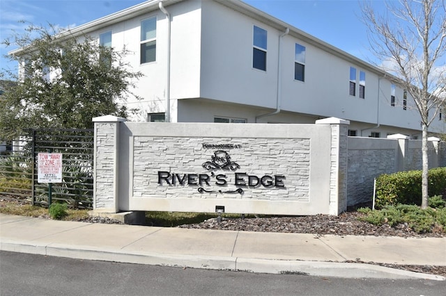 view of community sign