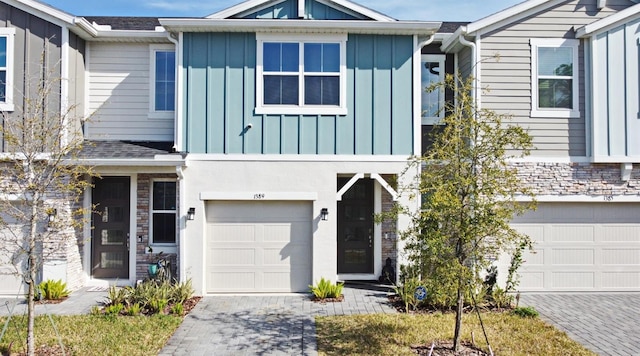 view of property with a garage