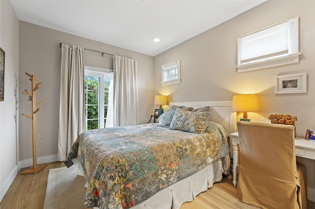 bedroom featuring light hardwood / wood-style flooring