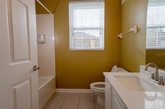 bathroom featuring tile patterned floors, toilet, and vanity