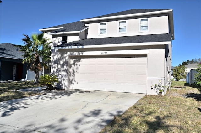 view of front of house with a garage