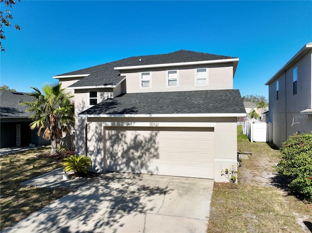 front facade with a garage