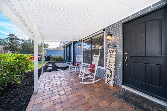 view of patio with a porch