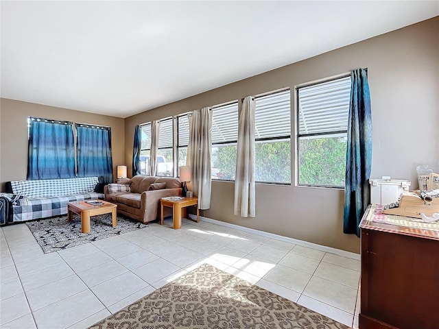 view of tiled living room