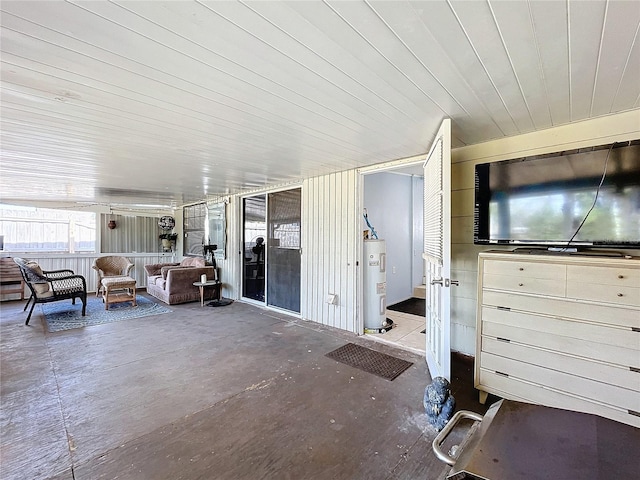 view of patio / terrace with electric water heater