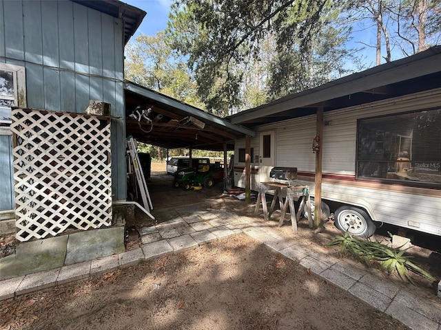 view of patio with a carport