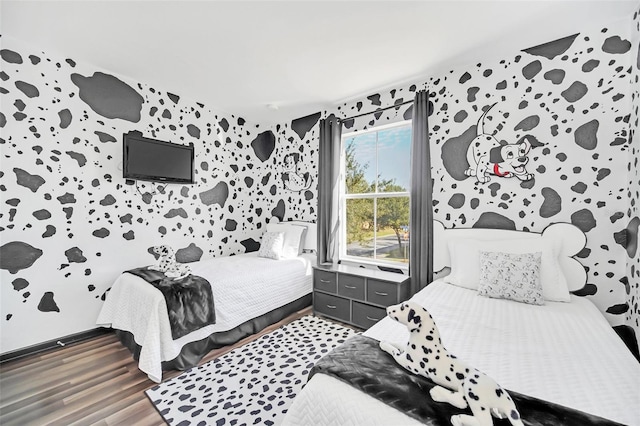 bedroom featuring dark hardwood / wood-style floors
